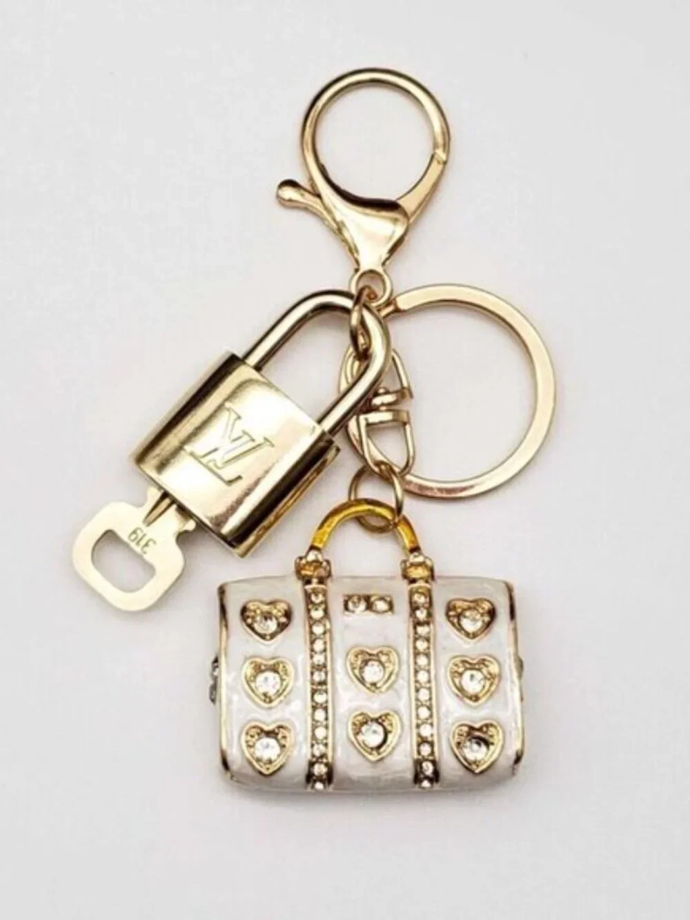 Authentic Louis Vuitton LV Gold Padlock & Key 🔒Unbranded Bag Charm